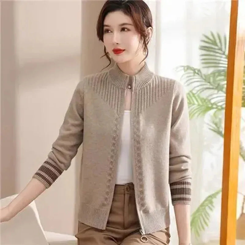 Knit Cardigan Type Jackets 2024new Autumn Winter Korean Cardigan