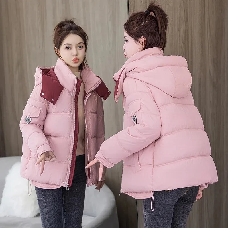 Pink winter puffer coat new arrivals