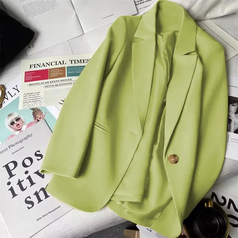 Lime green blazer top