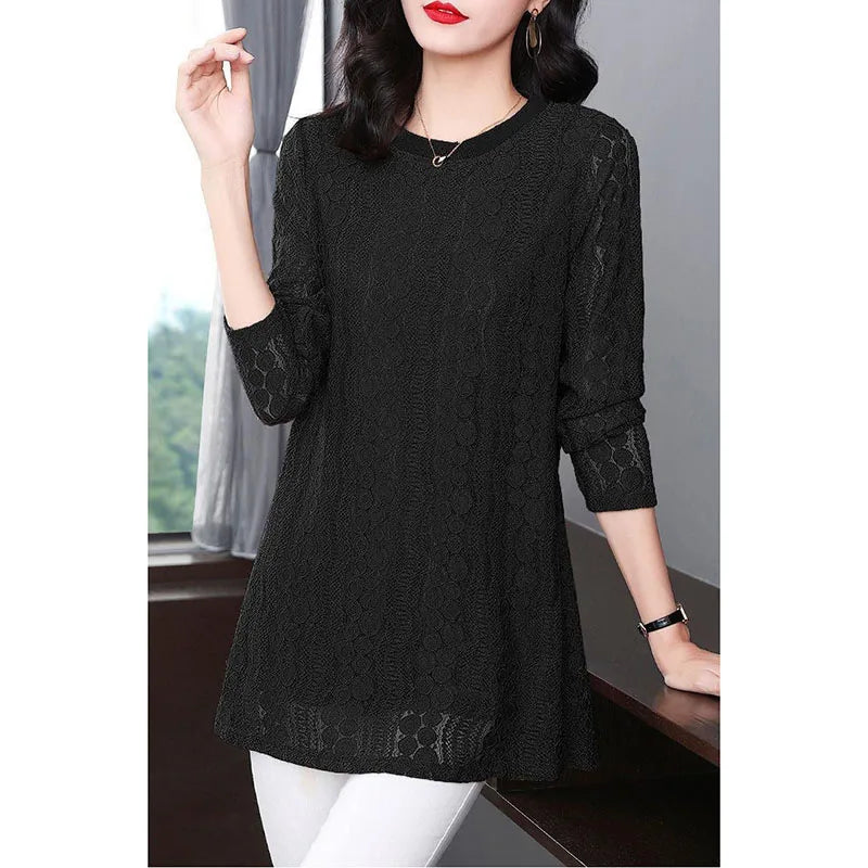 Chic Womens Long Sleeve Lace Tunic Dress on Luulla