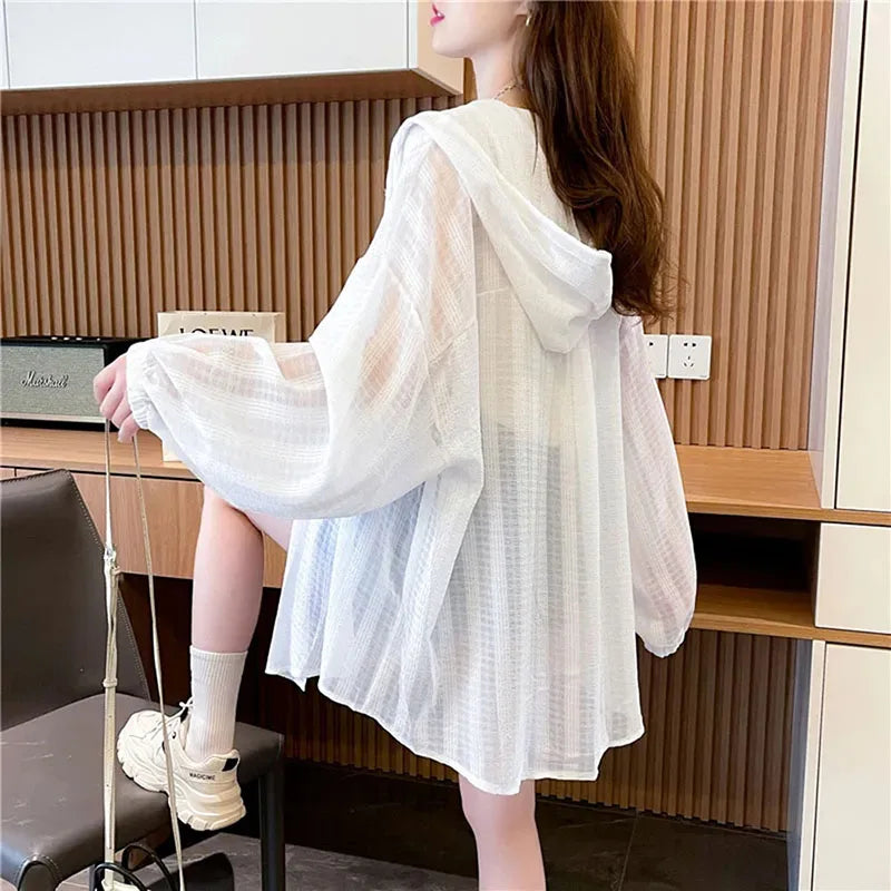 White sheer cover up jacket store