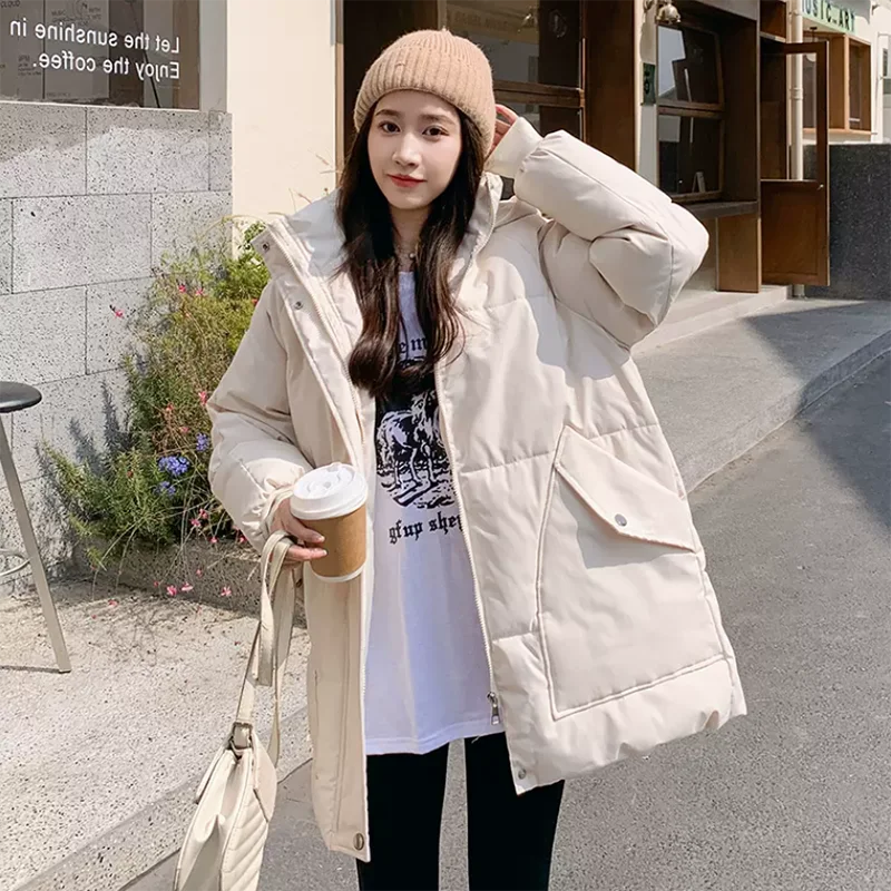 Beige oversized puffer jacket cheap