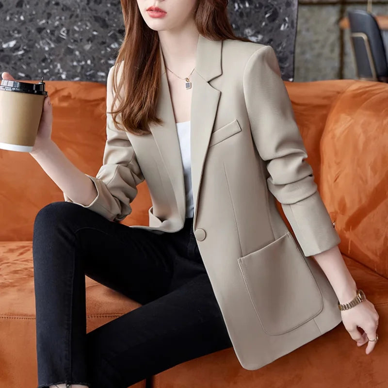 Women Long-sleeved Leisure Blazer Jacket Spring Autumn