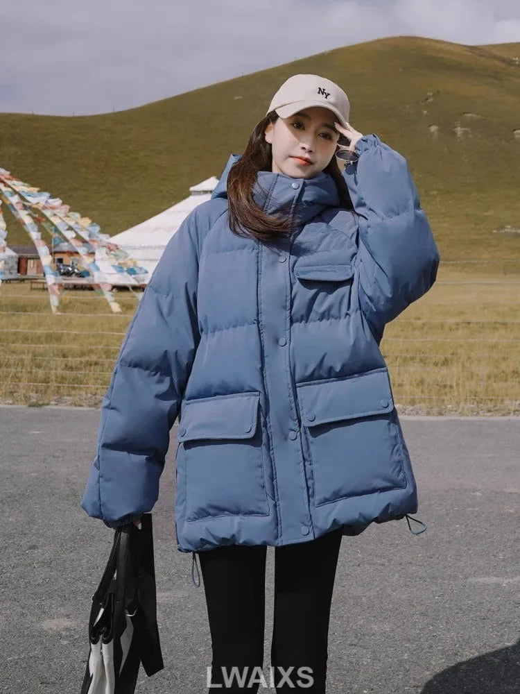 Women s 2023 Down Cotton Padded Hooded Parka