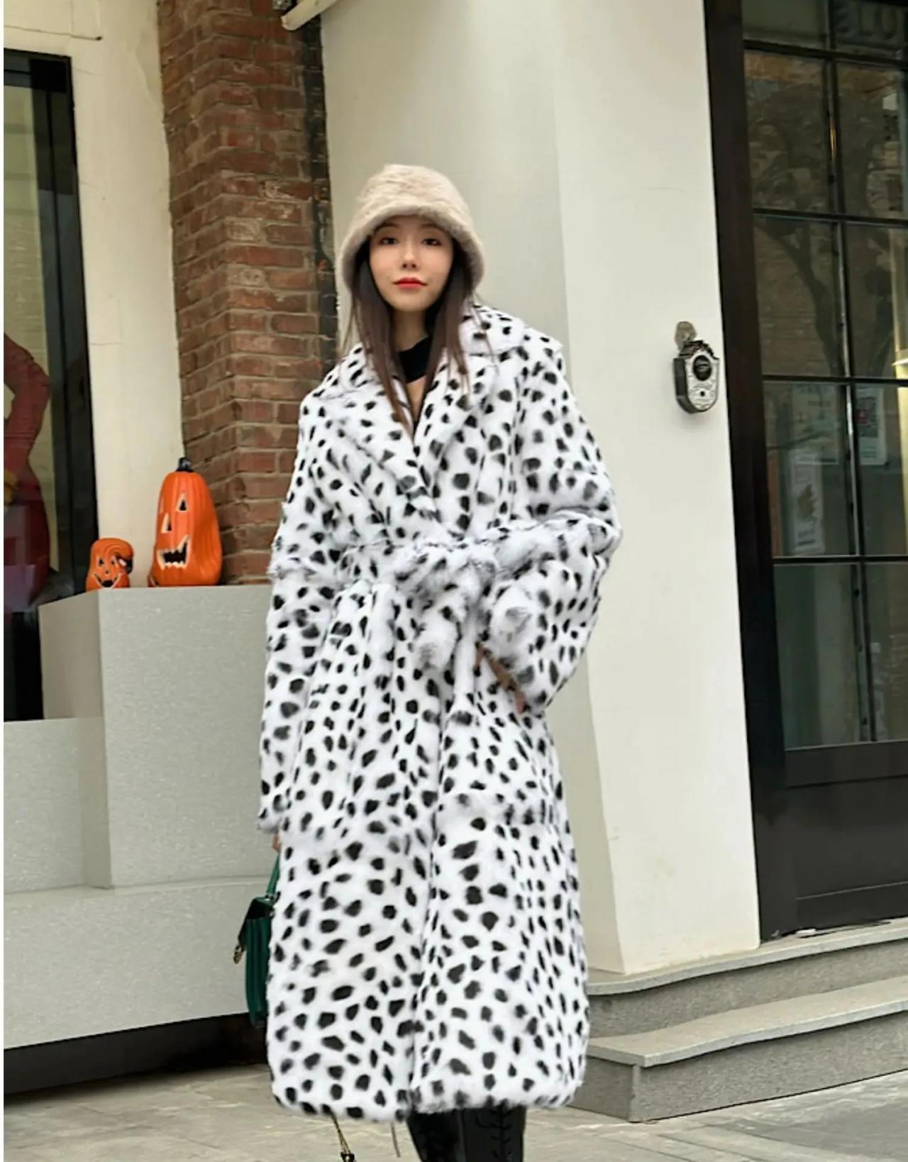 Dalmatian print coat outlet