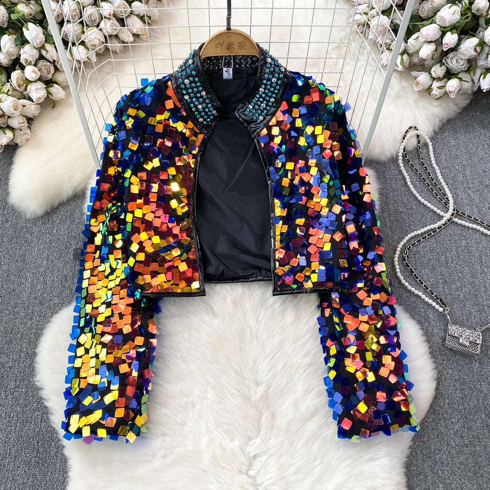 Sequin jacket multicolor deals