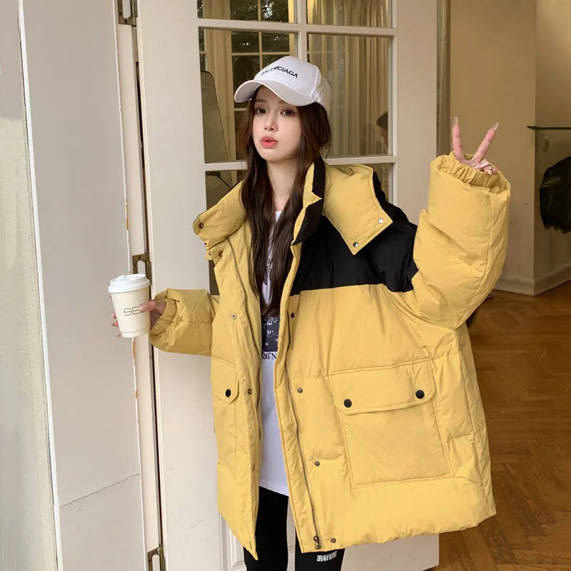 Cozy Oversized Yellow and Black Winter Jacket