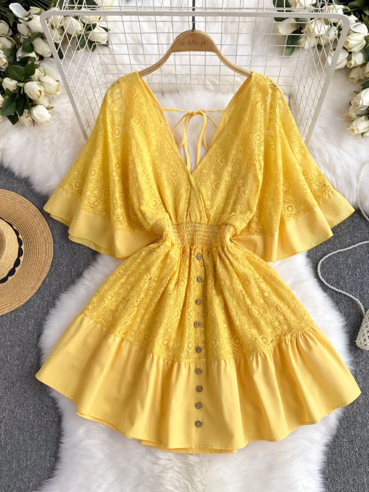 knee length dresses for ladies Ruffle Pullover Boho Summer Maxi Dress main image 0