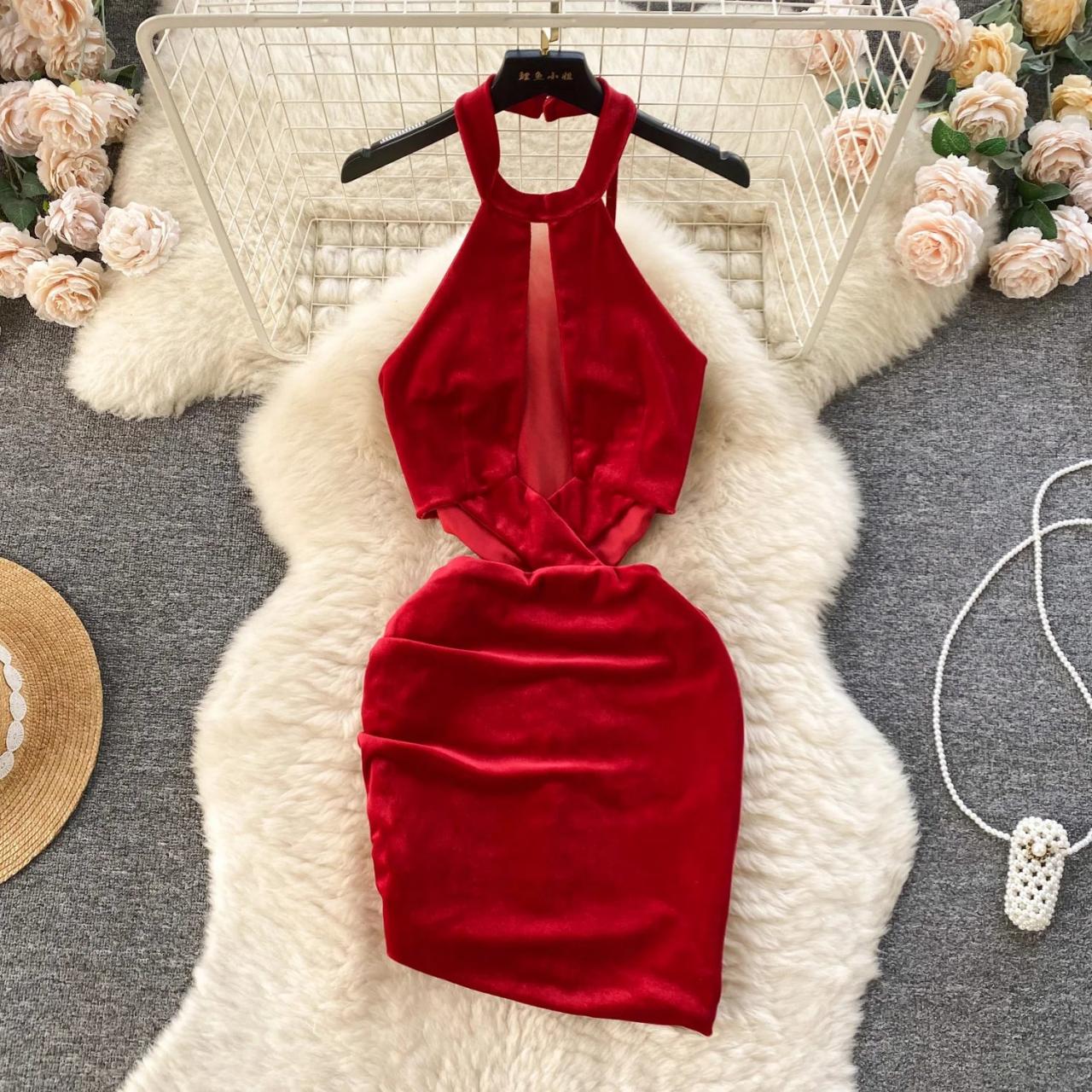 red velvet cut out dress Red Velvet Rose Embellished Cutout Maxi Dress Red / 6