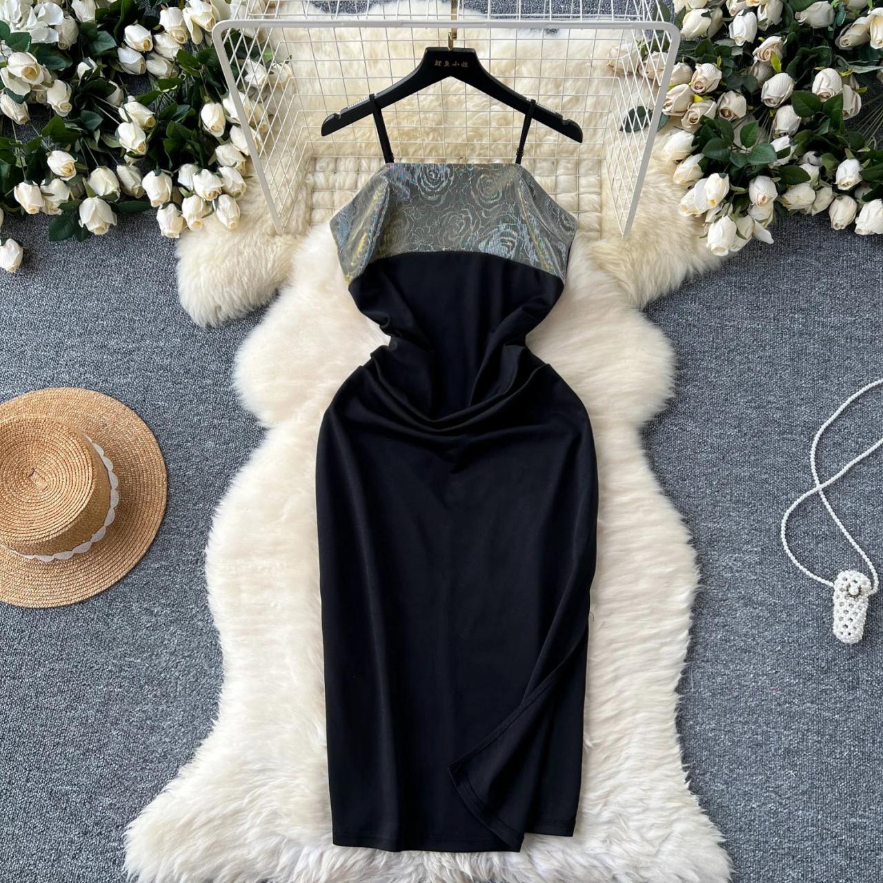 Strapless Black Dress With Metallic Accents on Luulla