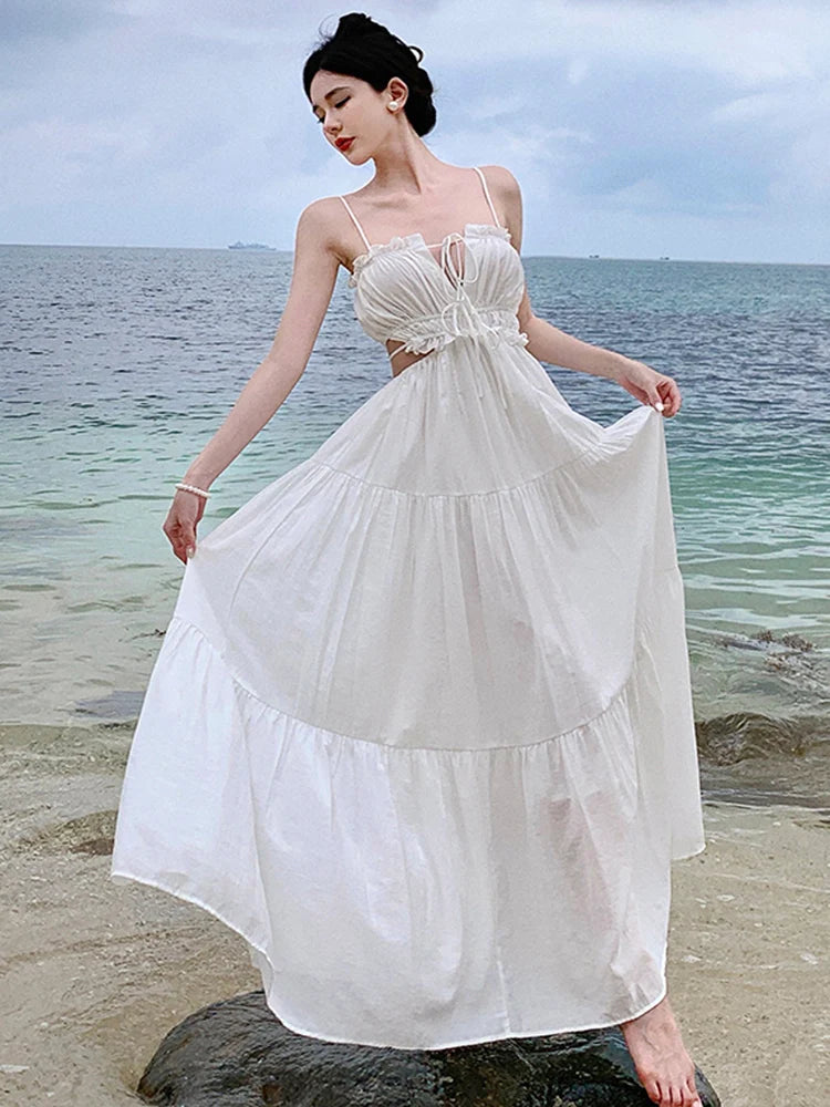 strapless open back dress MALI Open Back Maxi Dress in Red - Summer maxi Dress | Resort Wear main image 0