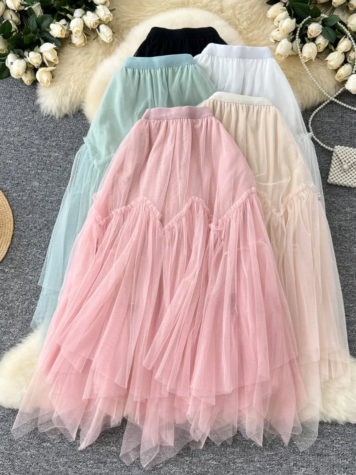 Soft layered tulle skirt top