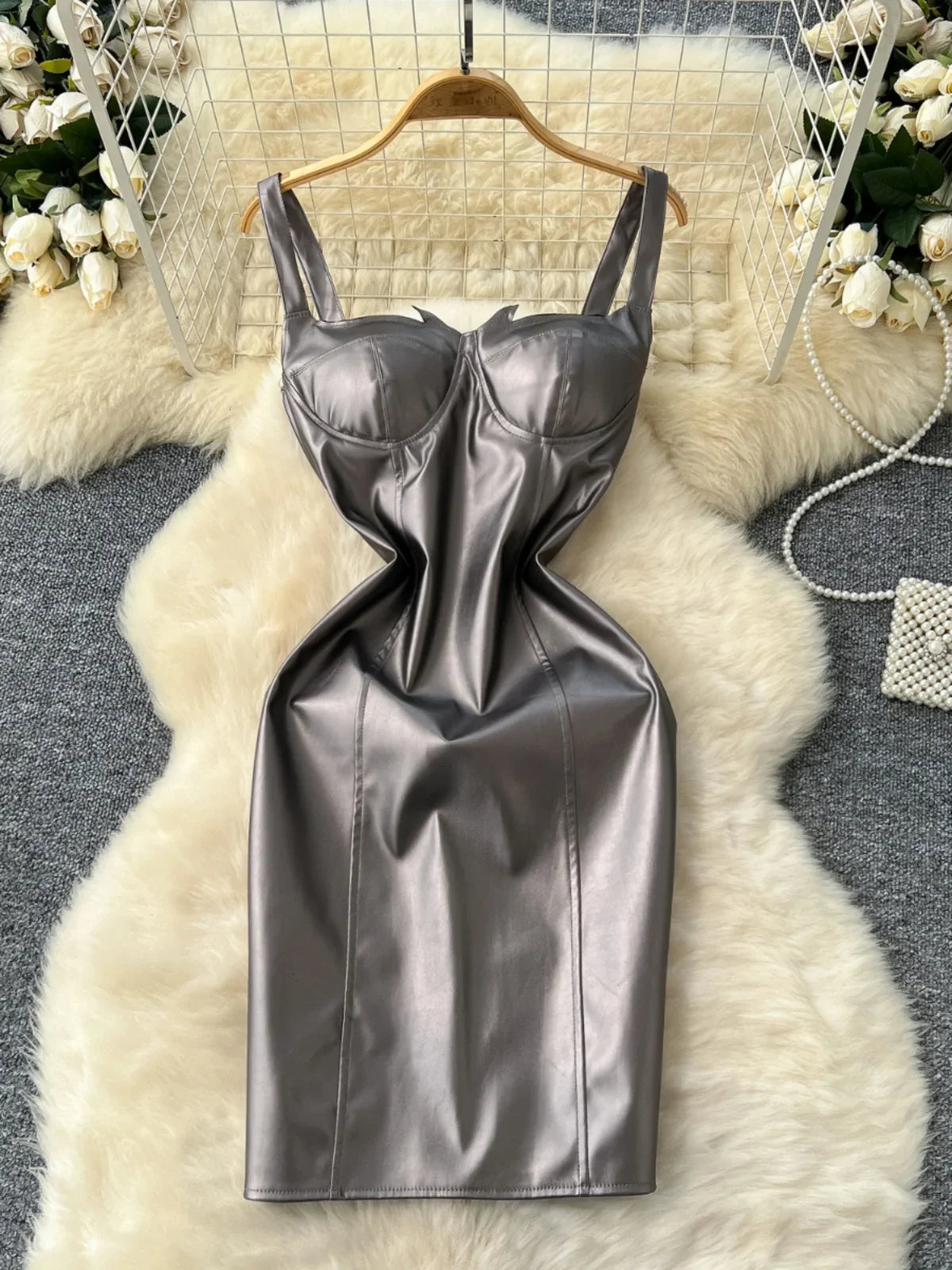 slim fit dress slacks BUSTIER DRESS WITH OFF-SHOULDER SLEEVES | CULT MIA main image 0