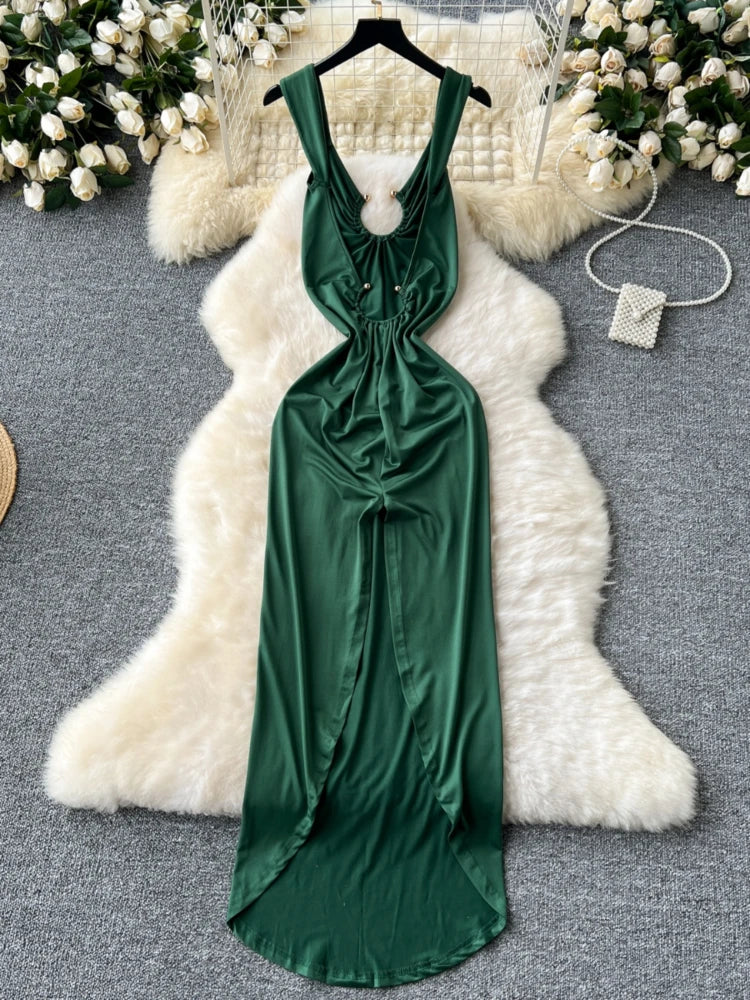 emerald green cutout dress Lezat Nelly Front Cut Out Modal Mini Dress - Emerald - Green main image 1