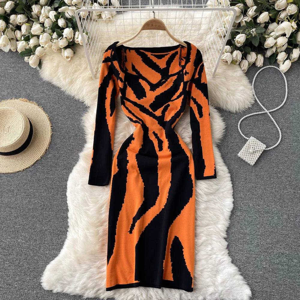 Tiger bodycon dress outlet