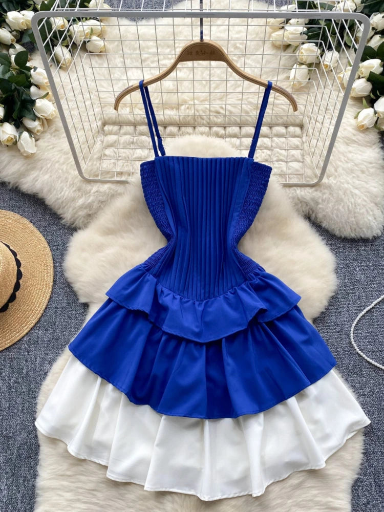 blue ruffle summer dress Girls' Sleeveless Mod Twirl Dress