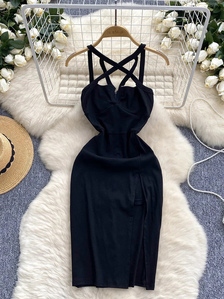 black criss cross bodycon dress Billabong Women's Flynn Dress – shopnomads main image 1