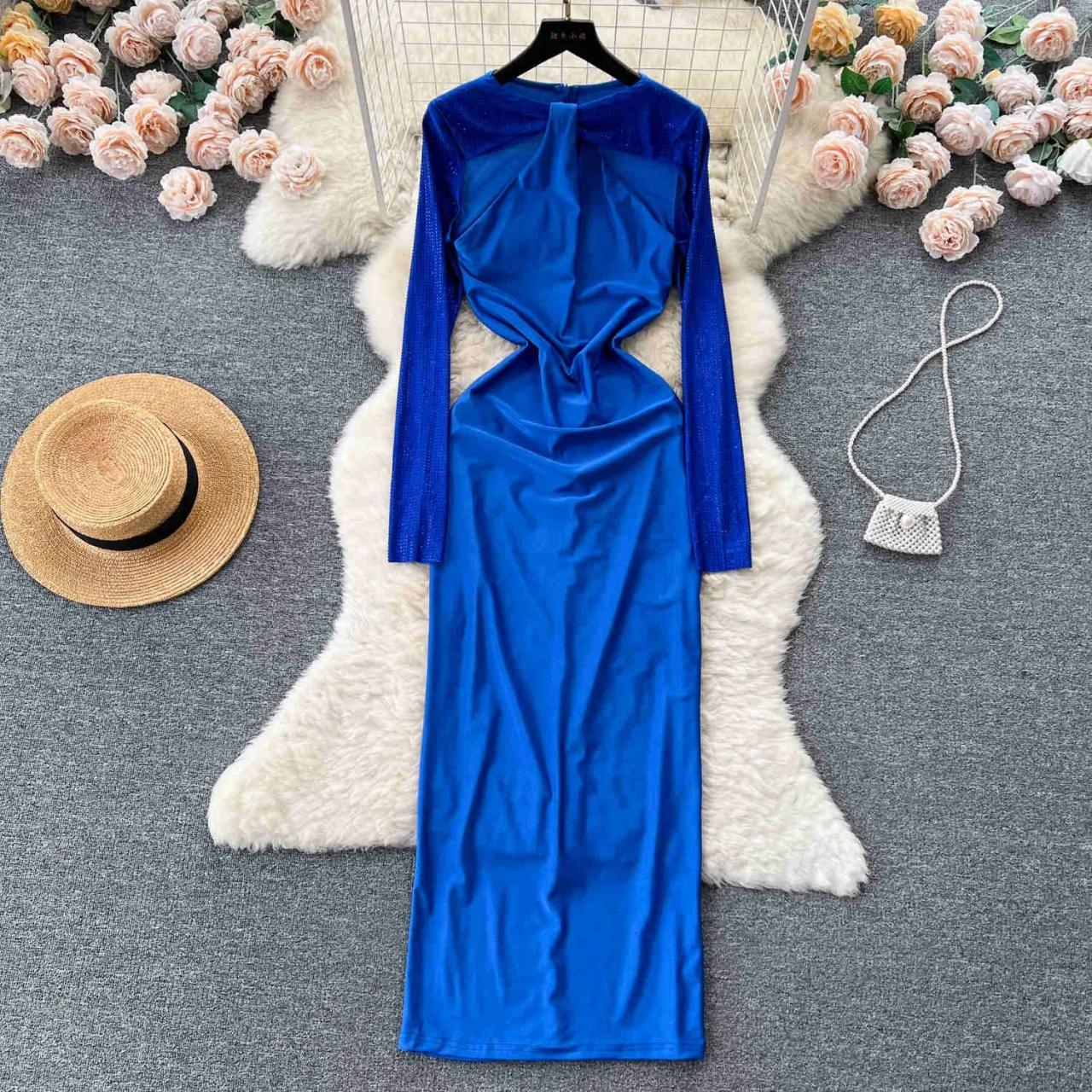 plus size blue wrap dress Adrianna Papell Plus Size Surplice-Neck Beaded Short Dress - French Blue main image 0
