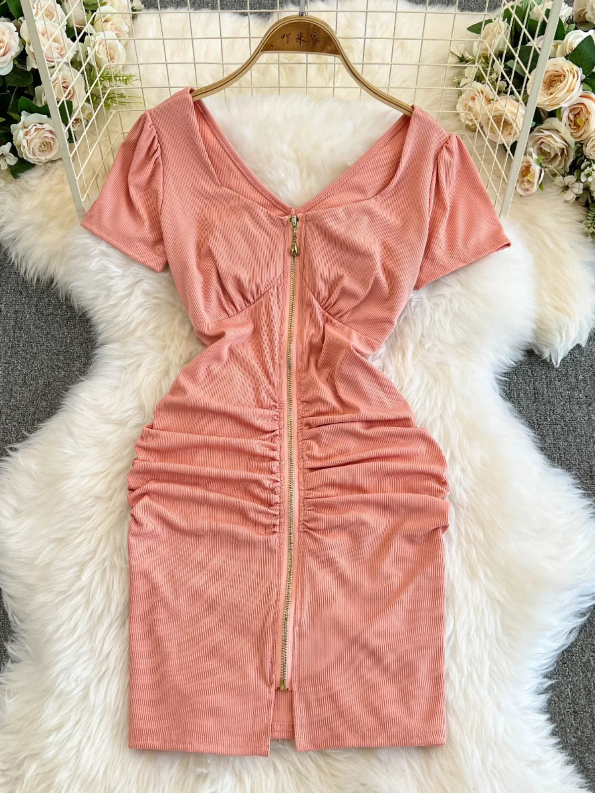 pink bodycon dress short sleeve Olivia Pink Bodycon Short Lace Dress