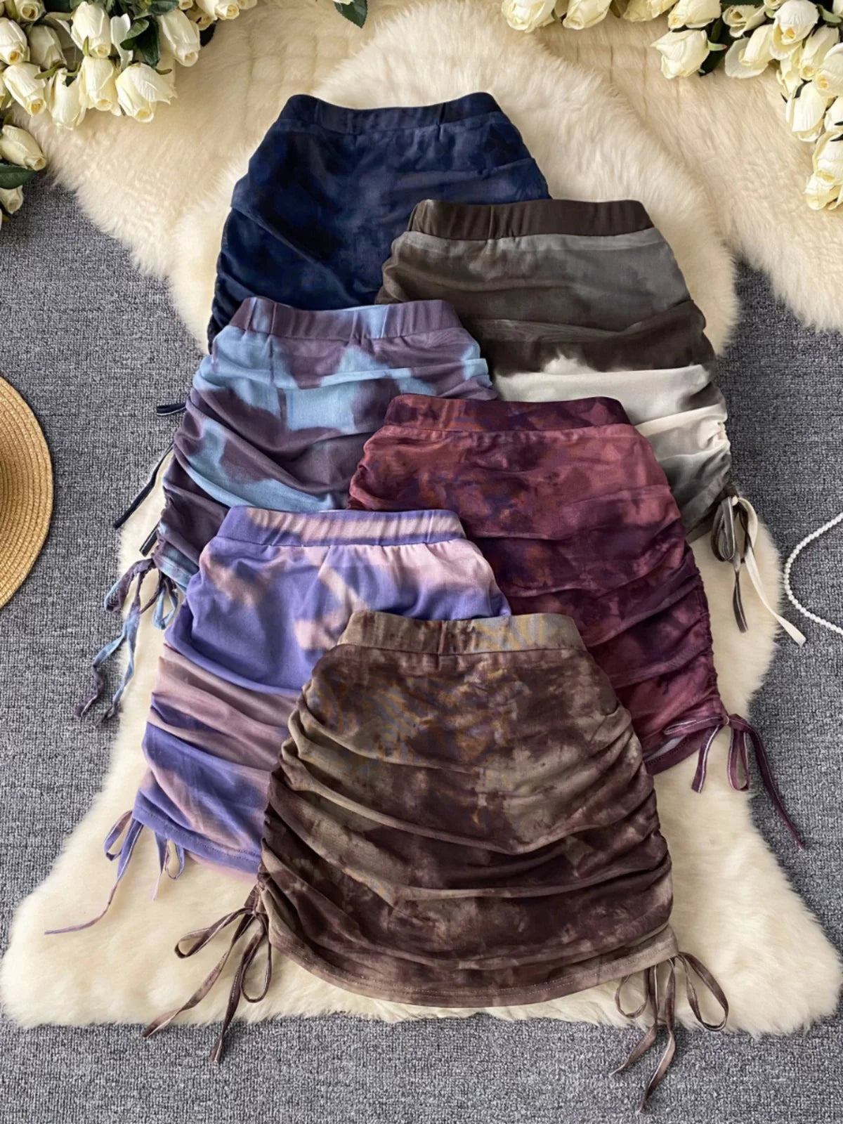 Tie dye velvet skirt outlet