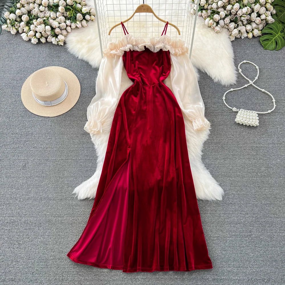 strapless open back dress Off-Shoulder Long Prom Dress with Sheer Beaded Sides– PromGirl main image 1