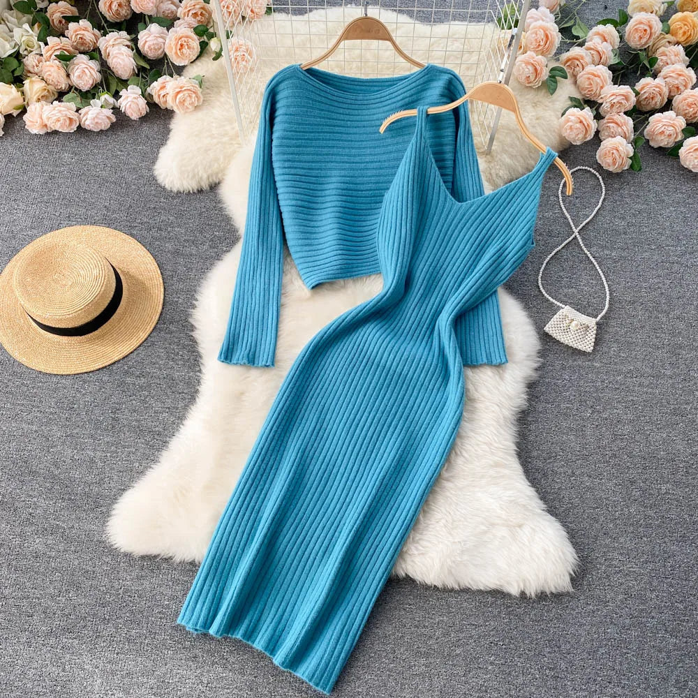 mini rib knit dress Women's No Better Time Grey Ribbed Knit Sweater Mini Dress | Size: L