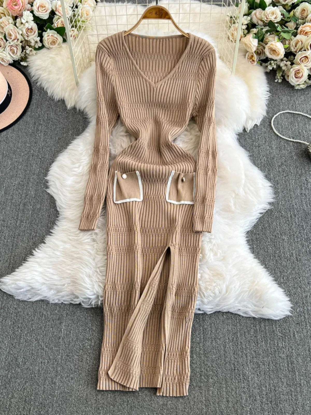 Cozy Ribbed Knit Long Sleeve Lounge Set