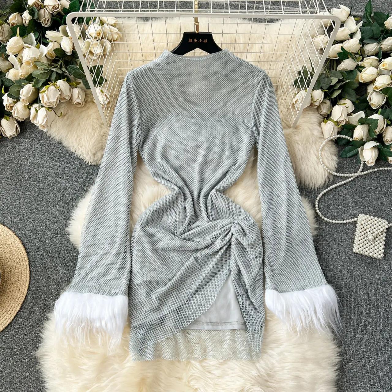 long sleeve curvy dresses A-Line V-Neck Long Sleeves Plus Size Chiffon Wedding Dress – Newinlook