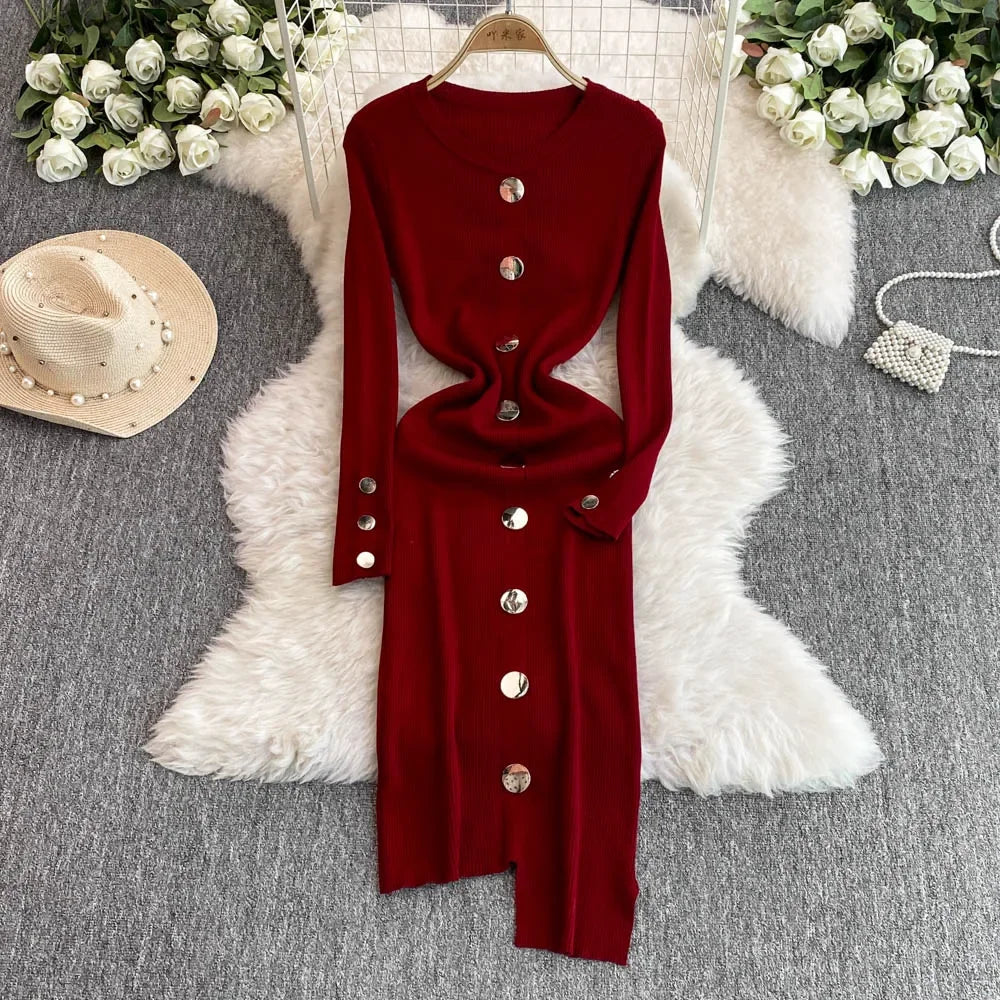 fitted lace wedding dress Women's Short Sleeve Red Button Down Midi Dress by Lady Captain Medium / Poppy Red main image 1