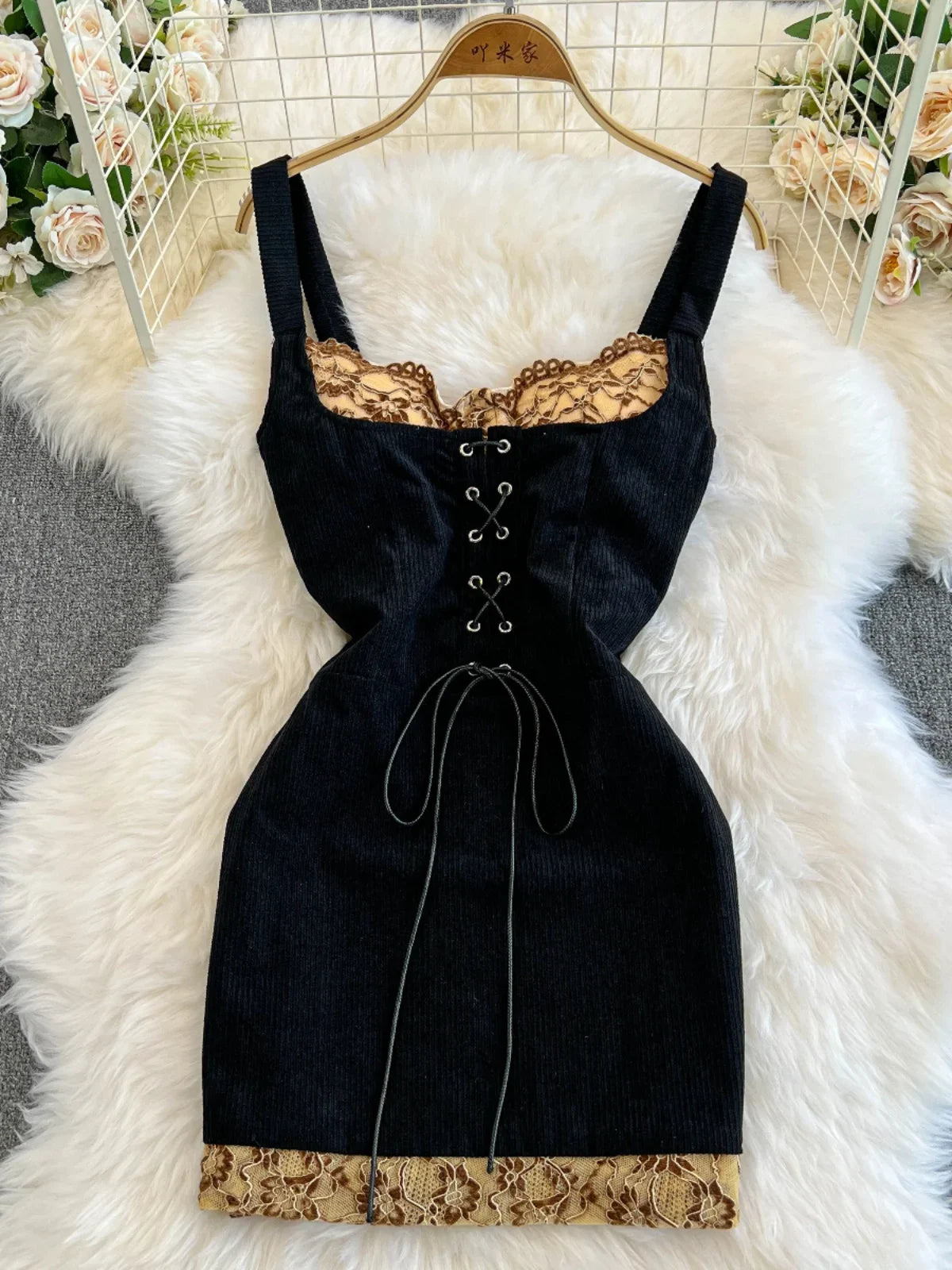black dress with stones Sol Black Rhinestone Mini Dress, L main image 1