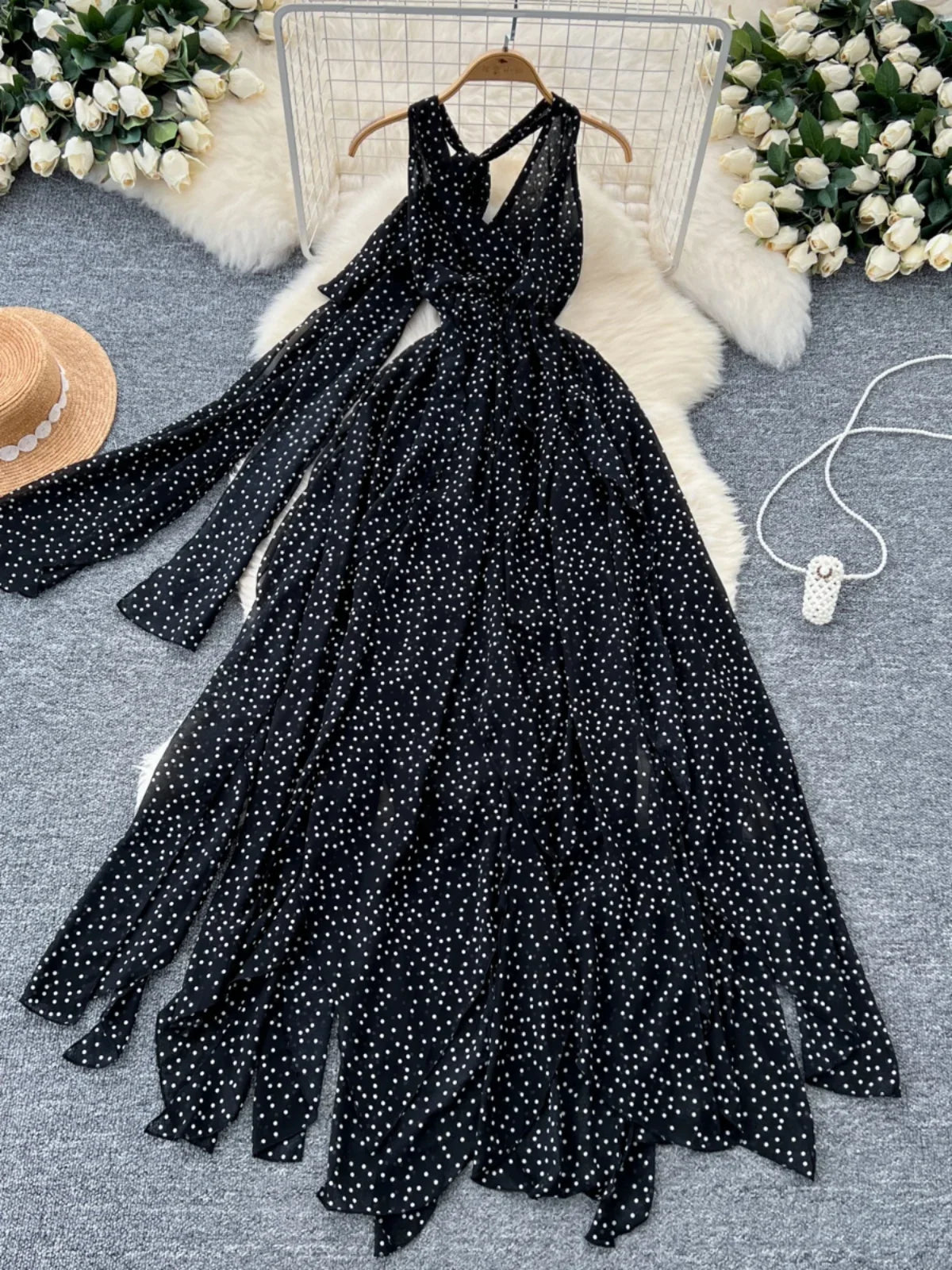 Tight polka dot dress sale