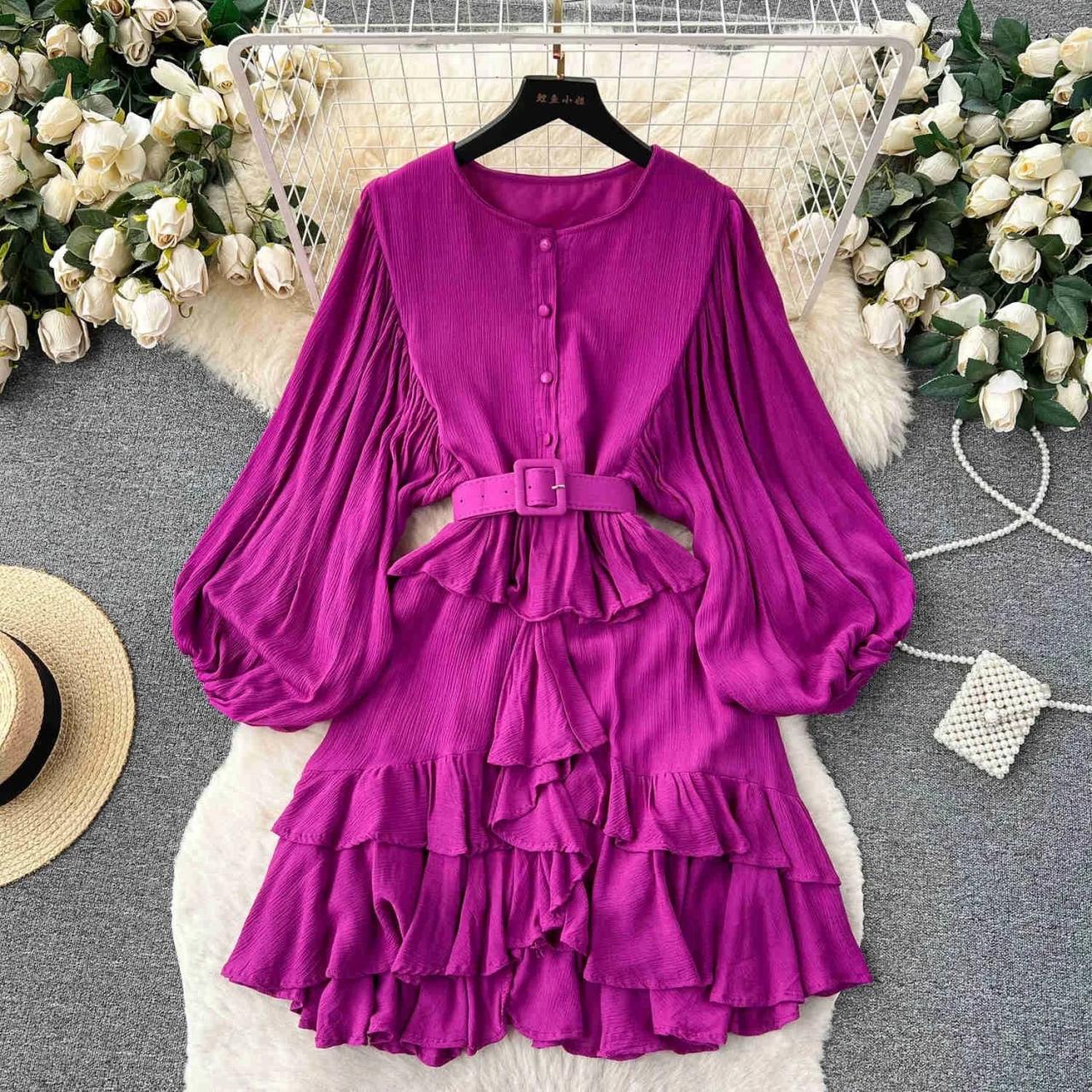 purple belted dress Coast Women's Petite Belted Twill Midi Dress in Lilac