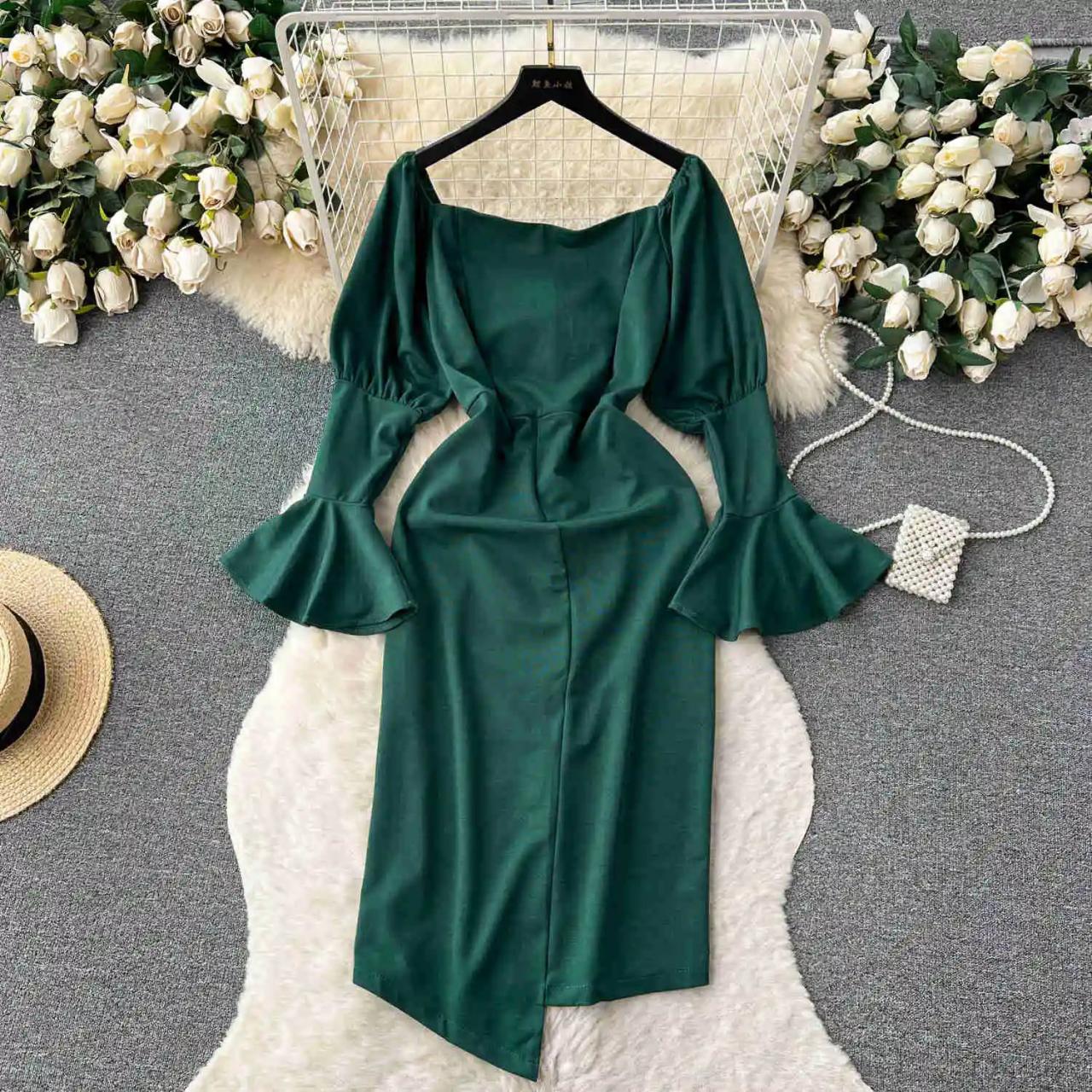 slim fit dress slacks Adair Off Shoulder Maxi Dress - Emerald Green main image 0