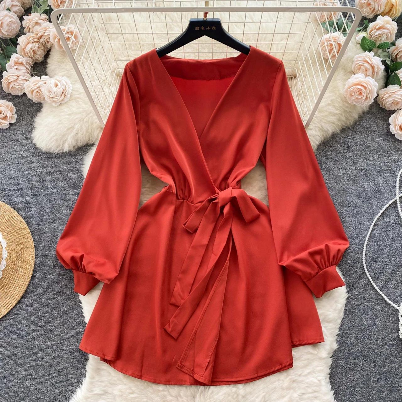 closet long sleeve wrap dress Heavy Linen Midi Dress, Fall Linen Dress for Women, Linen Wrap Dress, Flowy Dress, Cottagecore Dress, Linen Clothing, Long Sleeve Wrap Dress, 3XL /