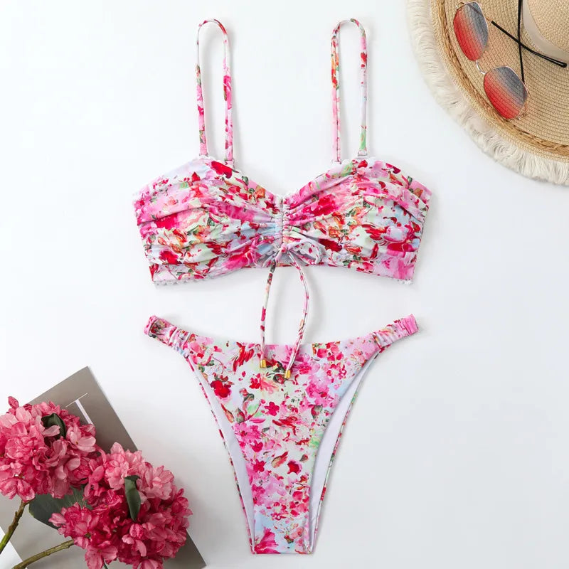 Floral Sexy Bikinis Women's Swimwear Female Swimsuit For Swim Wear Bathing Suits Brazilian Bikini Set Beachwear Pool Bather 2025