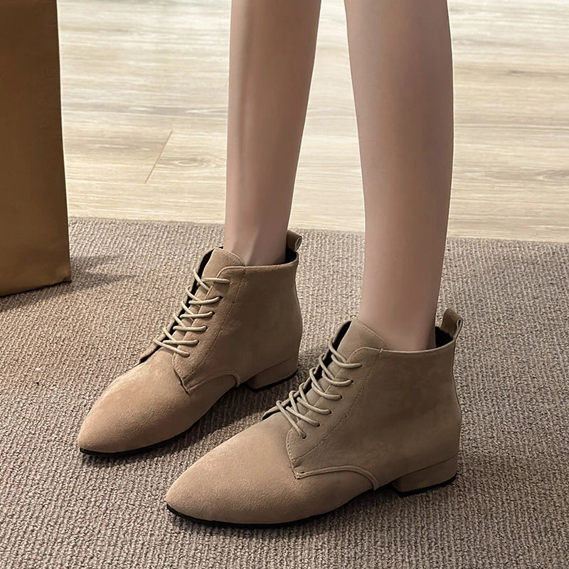 Smilice Women's Fashion Ankle Booties - Chunky Heel & Pull-On Style - View #10