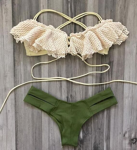 Cute Falbala Net Two Piece Bikini