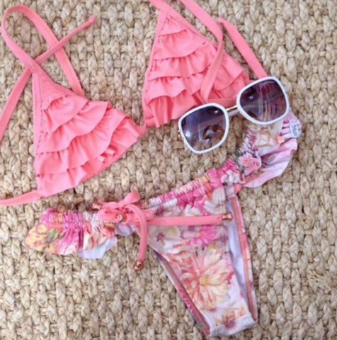Pink Cute Layered Bikinis
