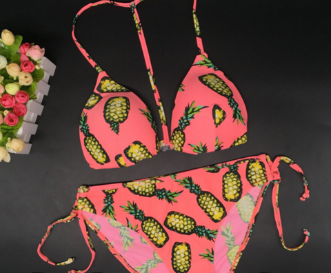 Pink Pineapple Both Pieces Bikini