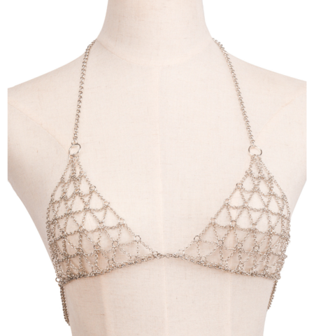 All hand chain chain chest chain Bra body golden and silver