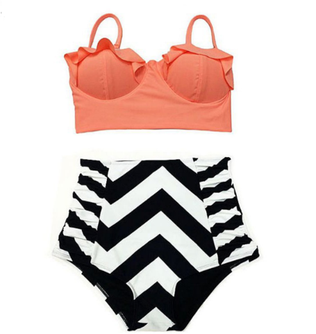 Selling Sexy Pure Color Flat Angle Than The Ginny Women Gathered Gangtai Swimsuit Orange