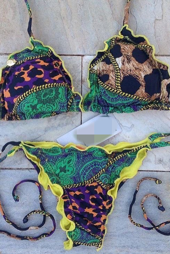 Printed leopard print sexy bikini