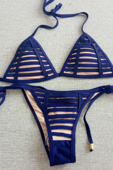 Sexy Stripe Two Piece Bikini Swimwear Bathsuit Bikinis