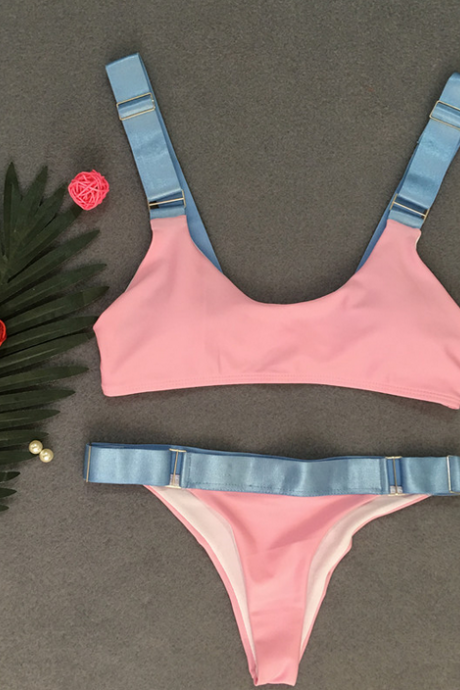 New solid color bikini solid color swimsuit sexy leggings for women's split swimwear