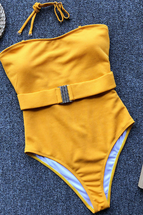 High quality special fabric belt with a swimsuit bikini