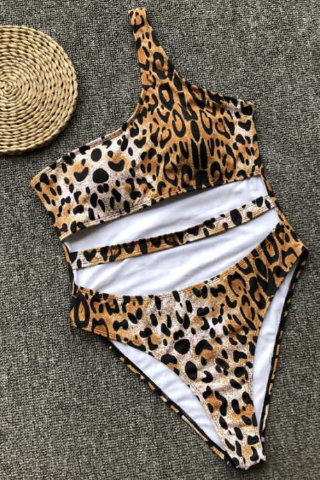Hot pop, Leopard bandage, swimsuit.
