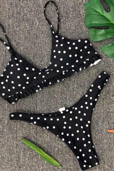 Burst dot printing sexy Heyebianbijini split bikini