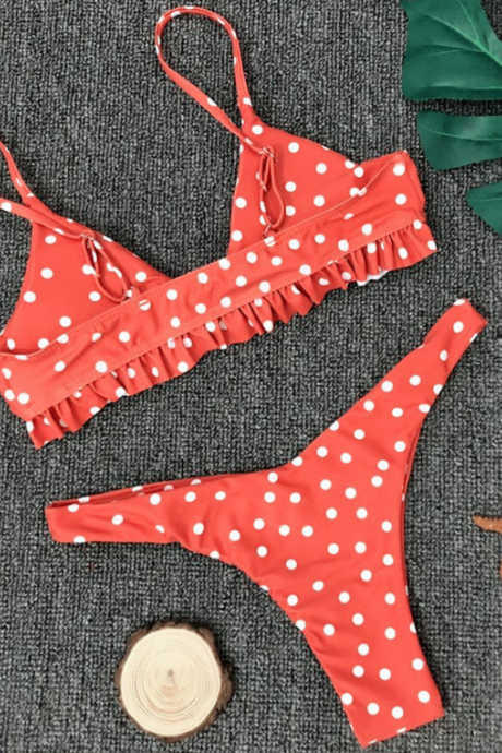 Burst Dot Printing Sexy Heyebianbijini Split Bikini