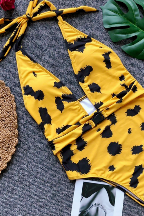 Pop sexy Leopard pattern swimsuit