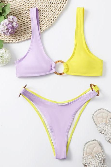 Women's Split Swimsuit Color Combination Split Swimsuit Bikini